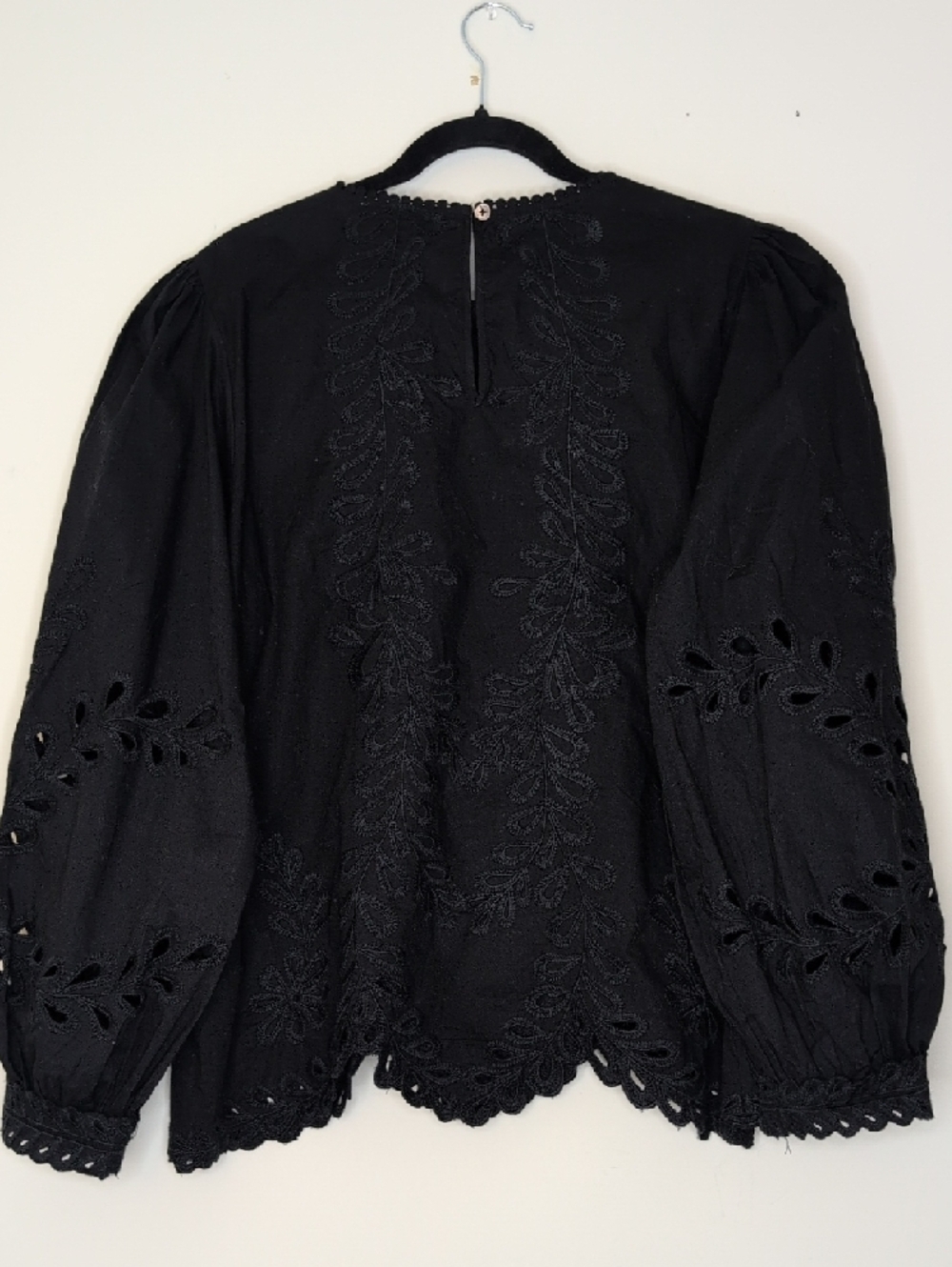 Philosophy Black Eyelet Embroidered Blouse - Picture 3 of 10